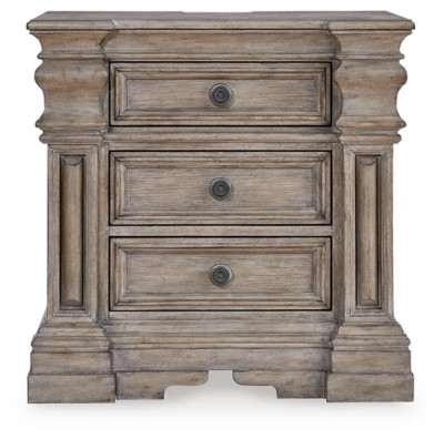 Ashley Blairhurst Light Grayish Brown Queen Panel Bed and 2 Nightstands