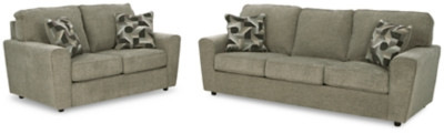Cascilla Pewter Sofa and Loveseat