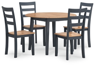 Ashley Gesthaven Natural Blue Dining Table and 4 Chairs