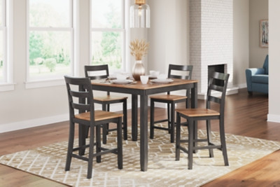 Ashley Gesthaven Natural Brown Counter Height Dining Table and 4 Barstools (Set of 5)