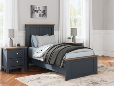 Ashley Landocken Brown Blue Twin Panel Bed
