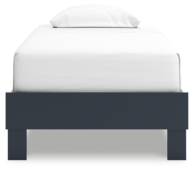 Ashley Simmenfort Navy Blue Twin Platform Bed and Nightstand