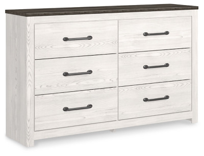 Ashley Gerridan White Gray Full Panel Bed with Dresser