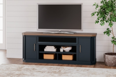 Ashley Landocken Brown Blue 83" TV Stand