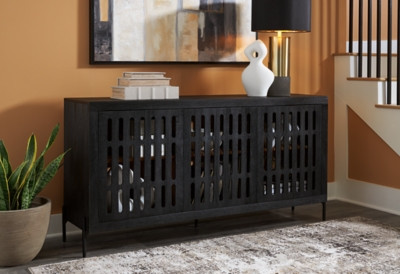 Ashley Vallisburg Black Natural Accent Cabinet