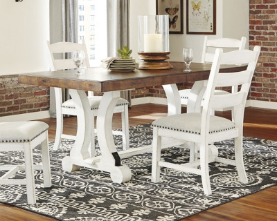 Ashley Valebeck White Brown Dining Table