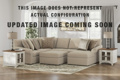 Benchcraft LadyMae Twill 2-Piece Sectional with Ottoman 59404/16/56/08