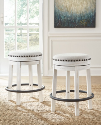 Ashley Valebeck White Black Counter Height Stool