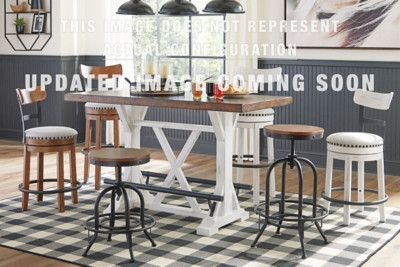 Valebeck White Brown Counter Height Dining Table and 4 Barstools D546/13/124(4)