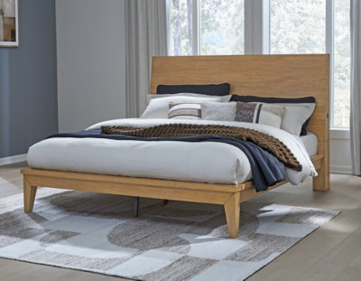 Ashley Sherbana Light Brown King Panel Bed
