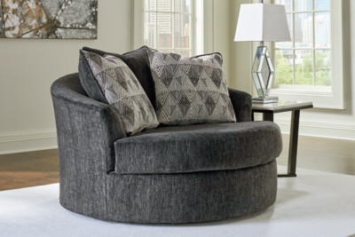 Ashley Biddeford Shadow Oversized Swivel Accent Chair
