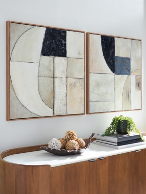 Ashley Bexlen Tan Taupe Black Wall Art (Set of 2)