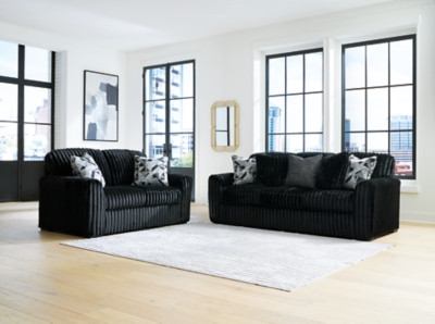 Ashley Midnight-Madness Onyx Sofa and Loveseat