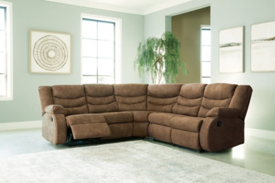 Ashley Partymate Brindle 2-Piece Reclining Sectional with LAF Loveseat / RAF Loveseat