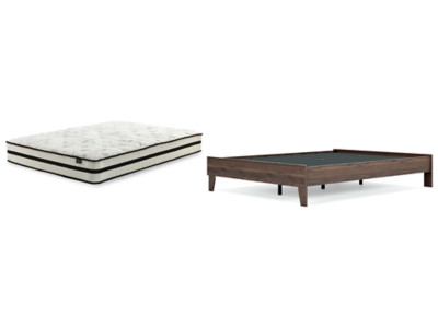 Calverson Mocha Queen Platform Bed with Mattress EB3660/113/M696/31