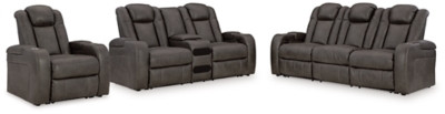 Ashley Fyne-Dyme Shadow Sofa, Loveseat and Recliner