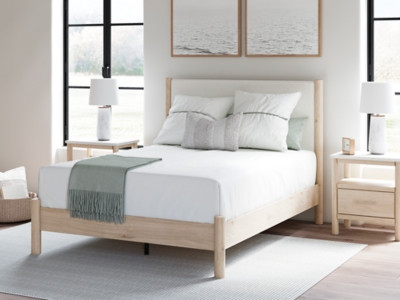 Ashley Cadmori Two-tone Queen Upholstered Panel Bed