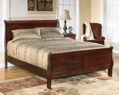 Ashley Alisdair Reddish Brown King Sleigh Bed