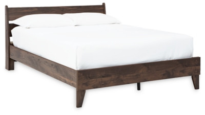 Ashley Calverson Mocha Full Panel Platform Bed, Dresser and 2 Nightstands