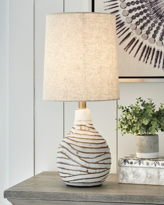 Ashley Aleela White Gold Finish Table Lamp