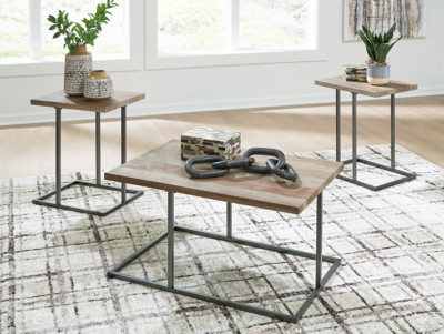 Ashley Albreane Grayish Brown Black Table (Set of 3)