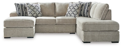 Calnita Sisal 2-Piece Sectional with Ottoman
