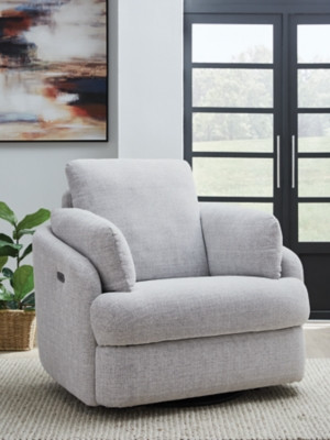 Ashley Alainmont Next-Gen Nuvella Stone Swivel Power Recliner