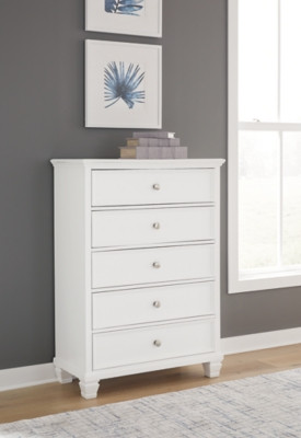 Ashley Fortman White Chest of Drawers