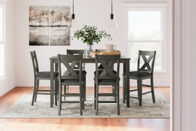 Ashley Caitbrook Gray Counter Height Dining Table and Bar Stools (Set of 7)