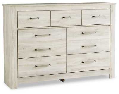 Ashley Bellaby Whitewash King Panel Bed with Dresser and Nightstand
