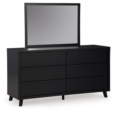 Ashley Danziar Black King Panel Bed, Dresser, Mirror and Nightstand B100/14/B1013/56/58/95/231/36/92
