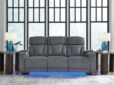 Ashley Forest Lake Steel Power Reclining Sofa