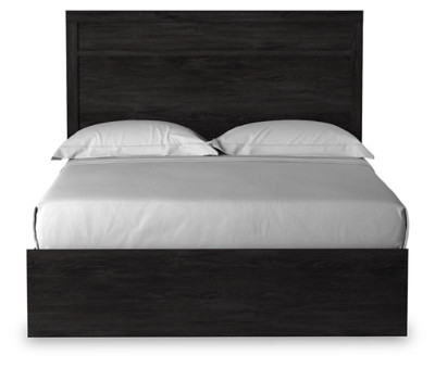 Belachime Charcoal Queen Panel Bed with 2 Nightstands