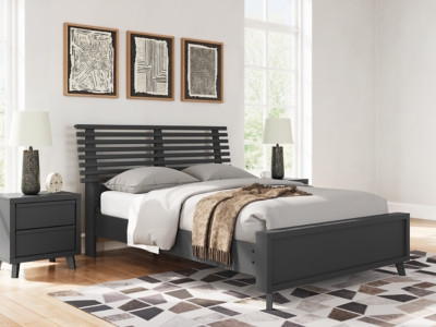Ashley Danziar Black Full Slat Panel Bed B100/12/B1013/187/84/89