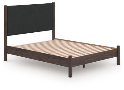 Ashley Cadmori Brown Queen Upholstered Panel Platform Bed