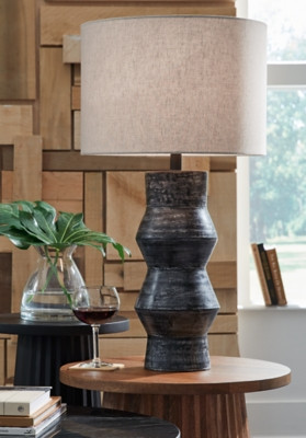 Ashley Kerbert Distressed Black Table Lamp