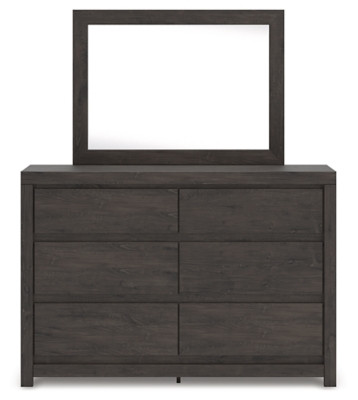 Ashley Parlayon Charcoal King Panel Bed, Dresser, Mirror and 2 Nightstands