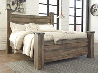 Ashley Trinell Brown King Poster Bed