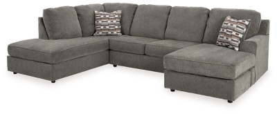 Ashley O'Phannon Putty 2-Piece Sectional with LAF Chaise / RAF Sofa Chaise and Ottoman