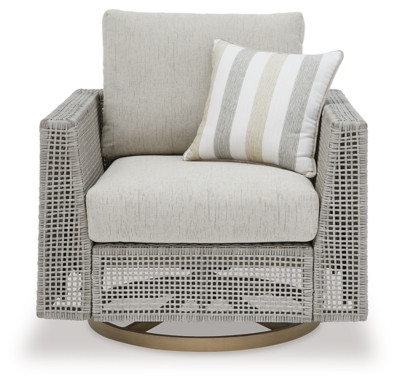 Ashley Seton Creek Gray 2 Outdoor Lounge Chairs with End Table
