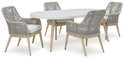 Ashley Seton Creek White Outdoor Dining Table and 4 Chairs