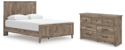 Ashley Keithland Brown Queen Panel Bed with Dresser