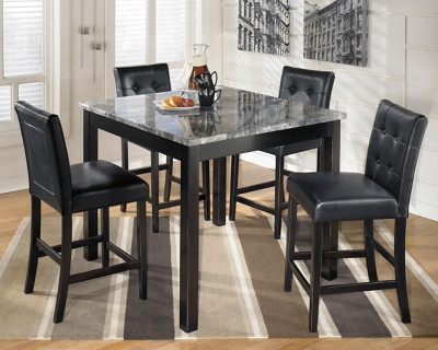 Ashley Maysville Black Counter Height Dining Table and Bar Stools (Set of 5)