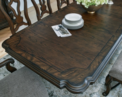 Ashley Maylee Dark Brown Dining Table and 6 Chairs and Bench D947/55B/55T/01(4)/01A(2)/00