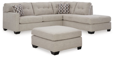 Ashley Mahoney Pebble 2-Piece Sectional with LAF Sofa / RAF Chaise and Ottoman