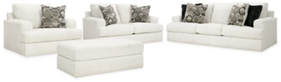 Ashley Karinne Linen Sofa, Loveseat, Chair and Ottoman