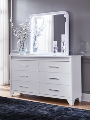 Ashley Frostlyn White Dresser and Mirror