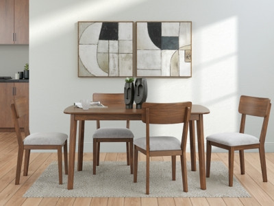 Ashley Lyncott Brown Dining Table and 4 Chairs (Set of 5)