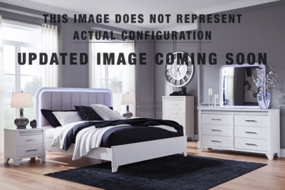 Ashley Frostlyn White California King Upholstered Panel Bed and Dresser