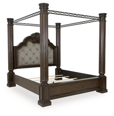 Ashley Maylee Dark Brown California King Canopy Bed